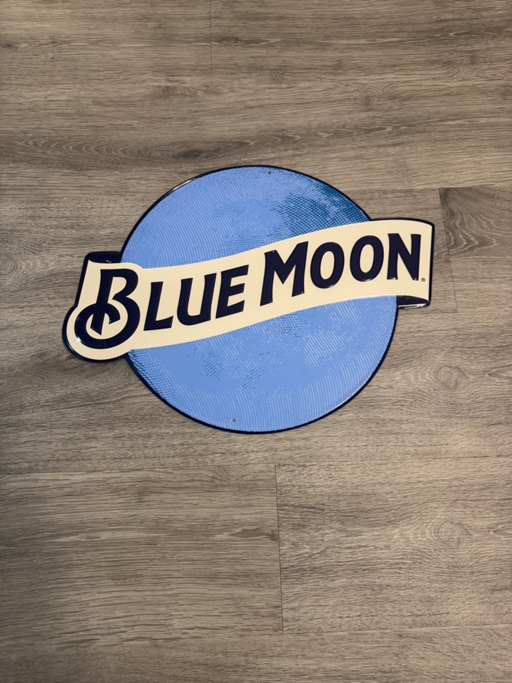 Blue Moon Blue & Cream Wall Sign - Blue Moon Brand